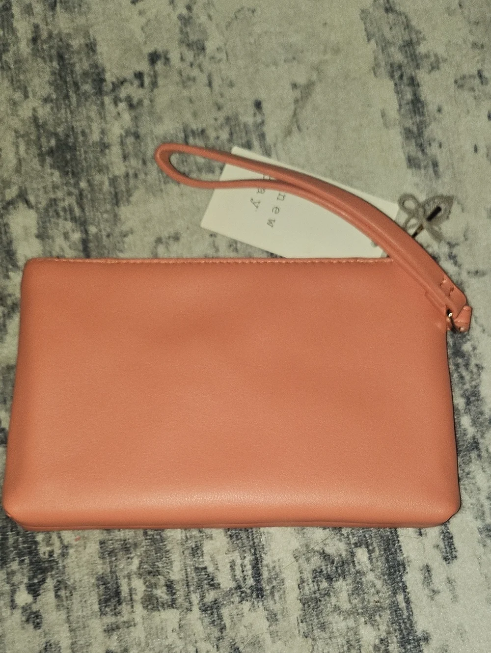 🟢 a new day Coral Faux-Leather Wristlet Clutch